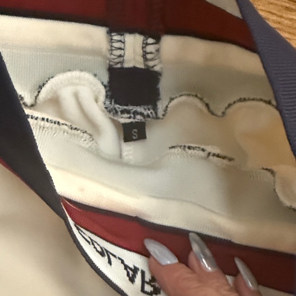 Women's Cream Joggers with Red Accents - Picture 3 of 4